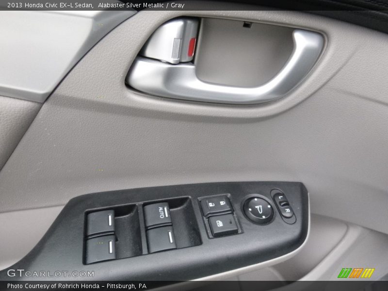 Alabaster Silver Metallic / Gray 2013 Honda Civic EX-L Sedan