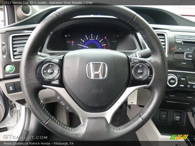 Alabaster Silver Metallic / Gray 2013 Honda Civic EX-L Sedan