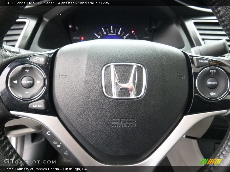Alabaster Silver Metallic / Gray 2013 Honda Civic EX-L Sedan