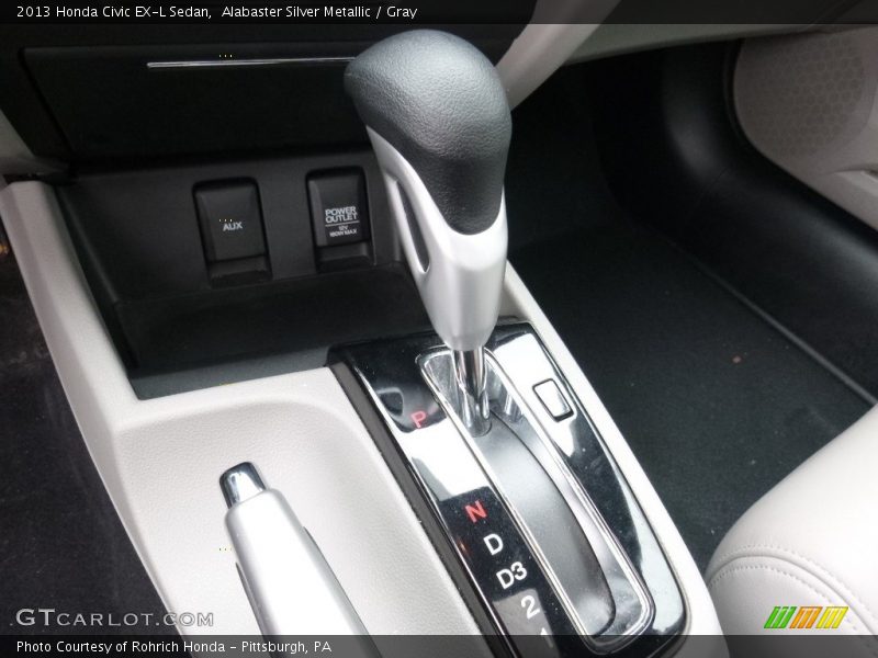 Alabaster Silver Metallic / Gray 2013 Honda Civic EX-L Sedan