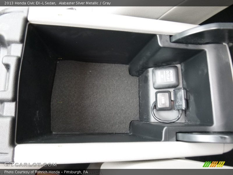 Alabaster Silver Metallic / Gray 2013 Honda Civic EX-L Sedan