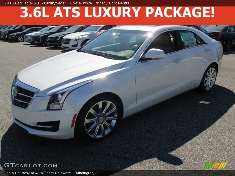 Crystal White Tricoat / Light Neutral 2016 Cadillac ATS 3.6 Luxury Sedan