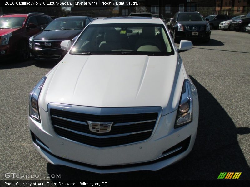 Crystal White Tricoat / Light Neutral 2016 Cadillac ATS 3.6 Luxury Sedan