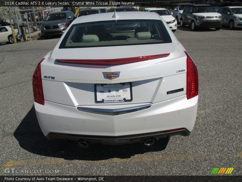 Crystal White Tricoat / Light Neutral 2016 Cadillac ATS 3.6 Luxury Sedan