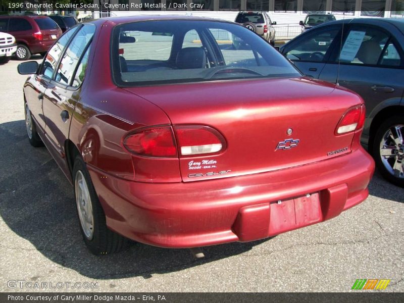 Cayenne Red Metallic / Dark Gray 1996 Chevrolet Cavalier Sedan