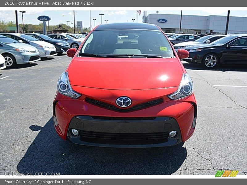 Absolutely Red / Black 2016 Toyota Prius v Five