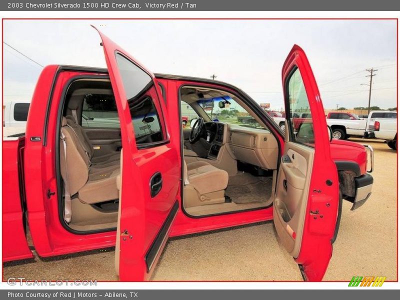 Victory Red / Tan 2003 Chevrolet Silverado 1500 HD Crew Cab