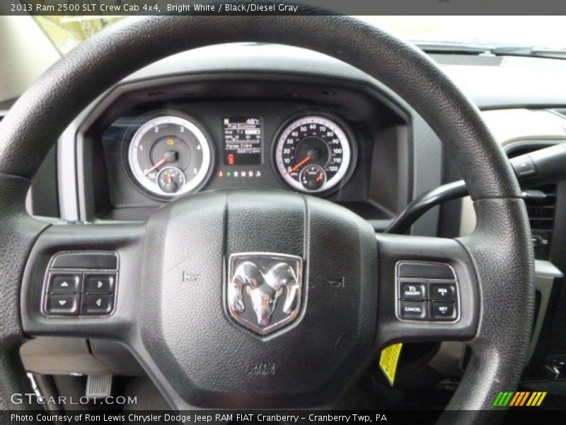 Bright White / Black/Diesel Gray 2013 Ram 2500 SLT Crew Cab 4x4