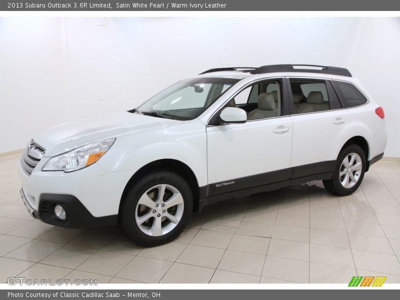 Satin White Pearl / Warm Ivory Leather 2013 Subaru Outback 3.6R Limited