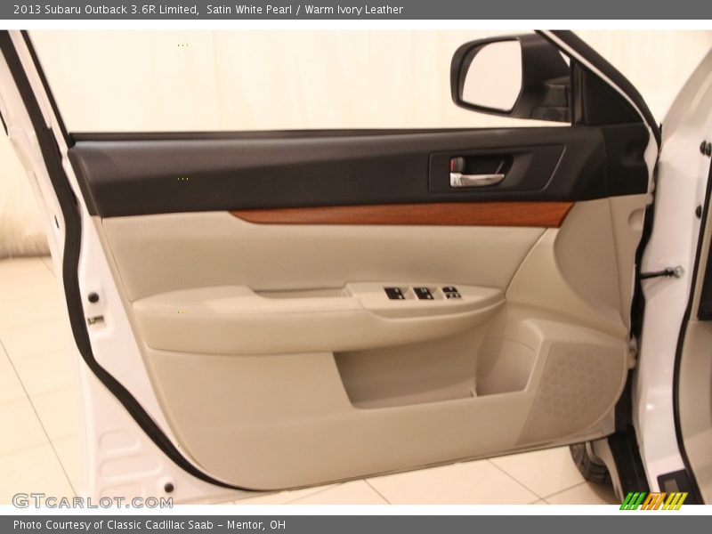 Satin White Pearl / Warm Ivory Leather 2013 Subaru Outback 3.6R Limited
