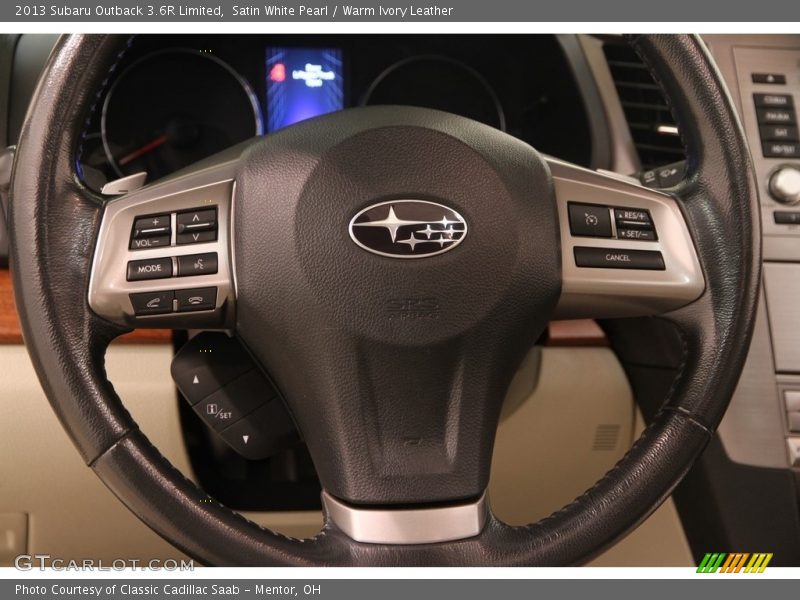 Satin White Pearl / Warm Ivory Leather 2013 Subaru Outback 3.6R Limited