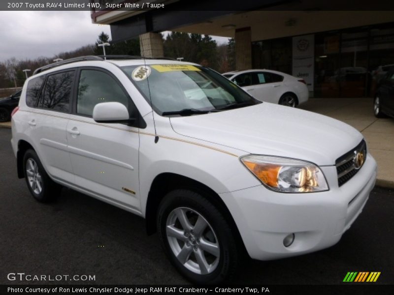 Super White / Taupe 2007 Toyota RAV4 Limited 4WD