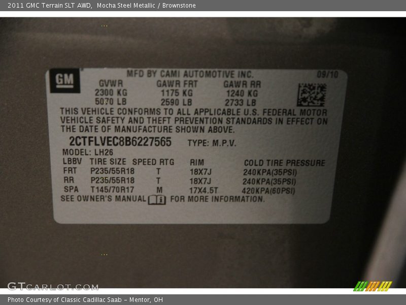 Mocha Steel Metallic / Brownstone 2011 GMC Terrain SLT AWD