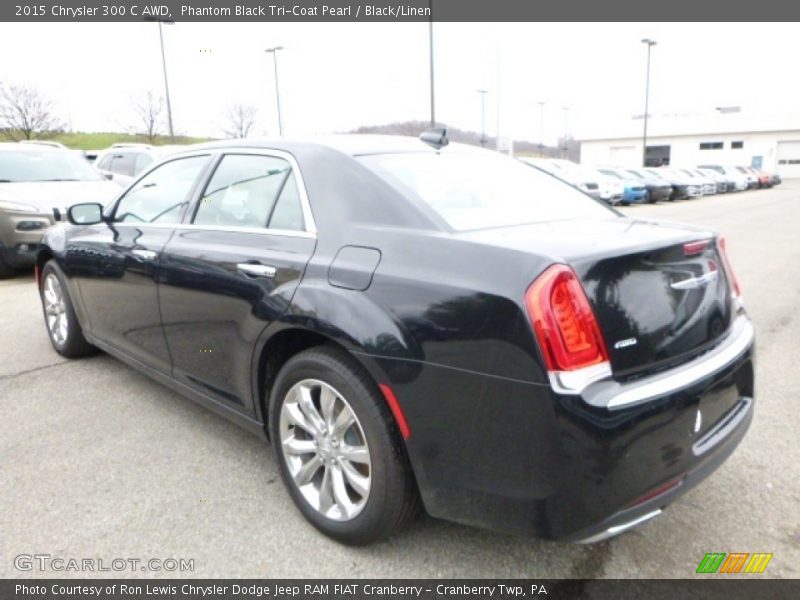 Phantom Black Tri-Coat Pearl / Black/Linen 2015 Chrysler 300 C AWD