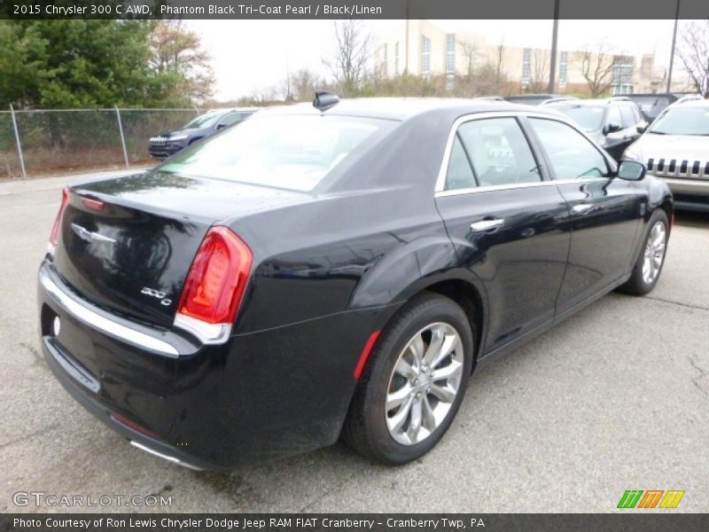 Phantom Black Tri-Coat Pearl / Black/Linen 2015 Chrysler 300 C AWD