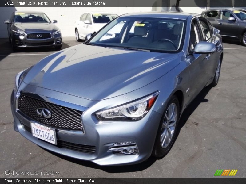 Hagane Blue / Stone 2015 Infiniti Q50 Hybrid Premium