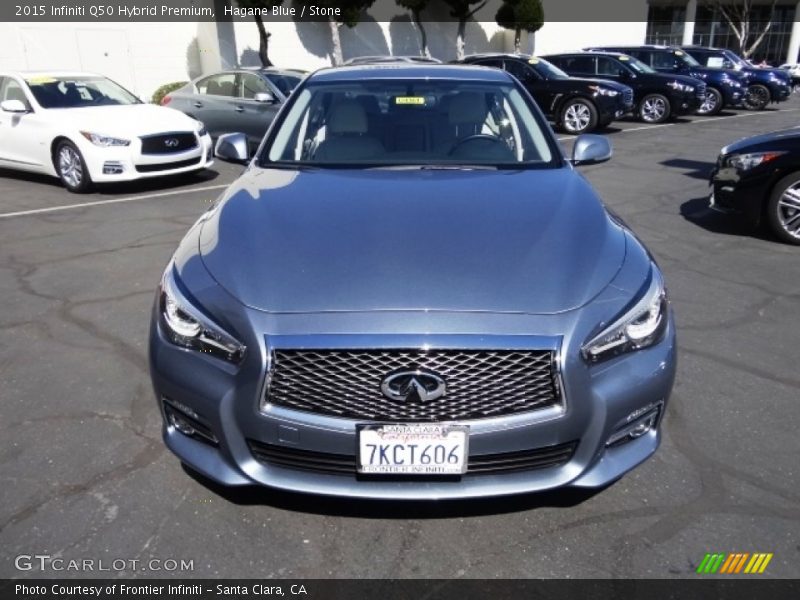 Hagane Blue / Stone 2015 Infiniti Q50 Hybrid Premium