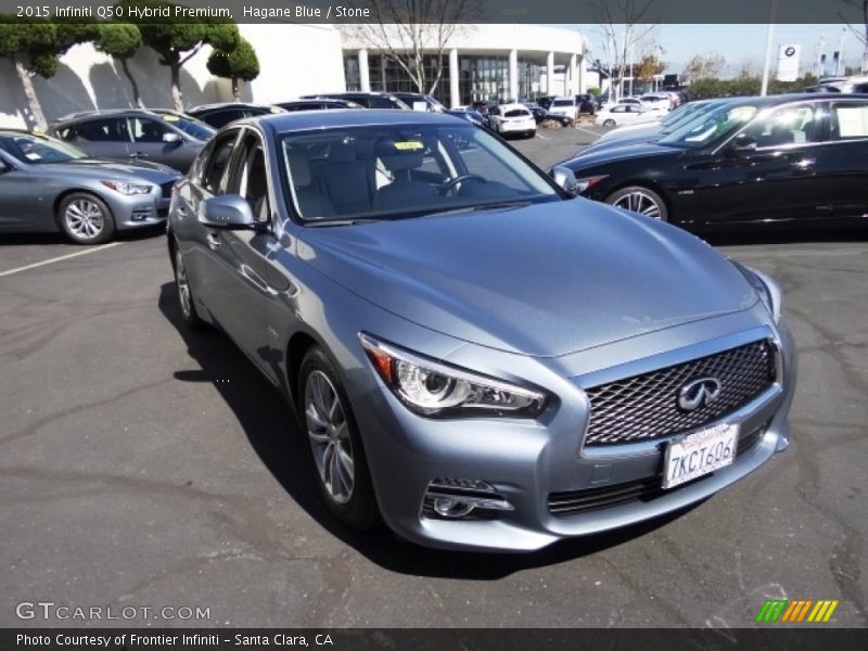 Hagane Blue / Stone 2015 Infiniti Q50 Hybrid Premium