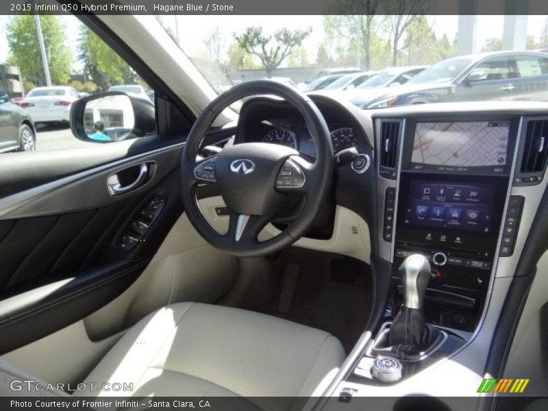 Hagane Blue / Stone 2015 Infiniti Q50 Hybrid Premium