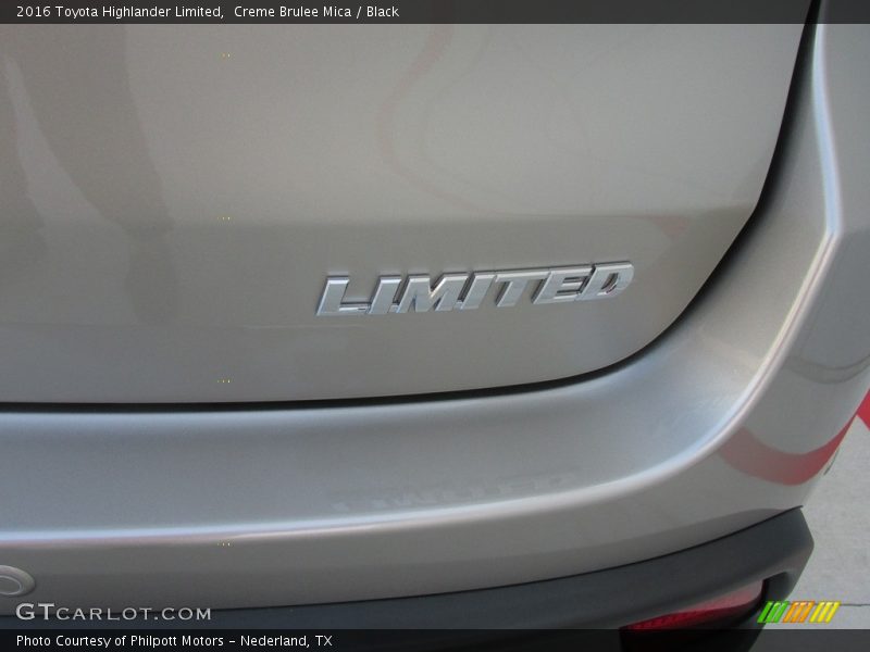 Creme Brulee Mica / Black 2016 Toyota Highlander Limited