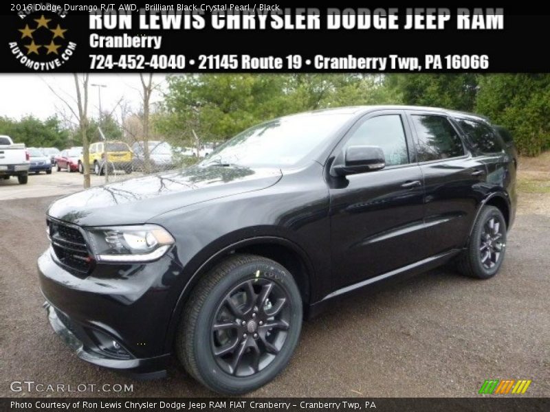Brilliant Black Crystal Pearl / Black 2016 Dodge Durango R/T AWD