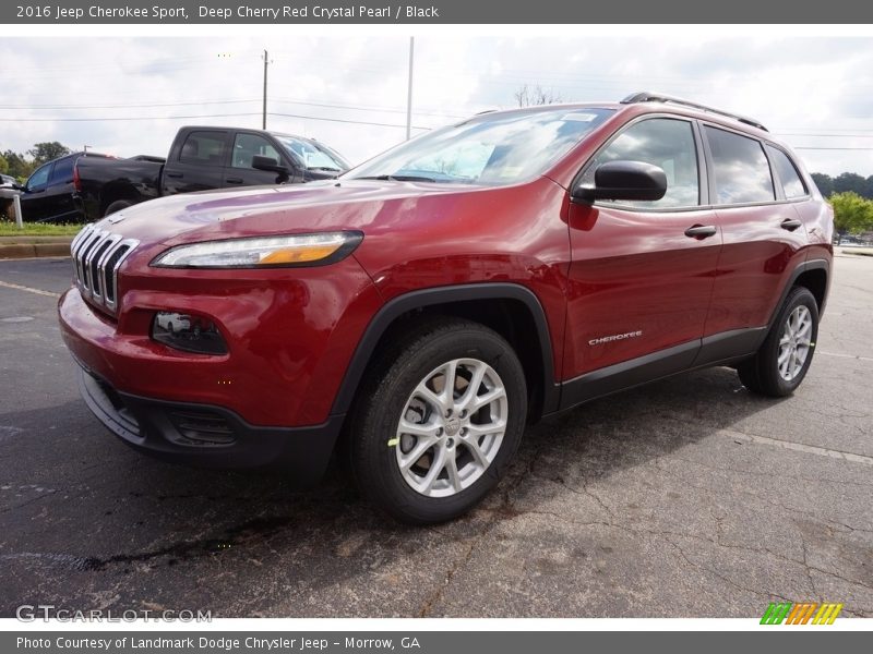 Deep Cherry Red Crystal Pearl / Black 2016 Jeep Cherokee Sport