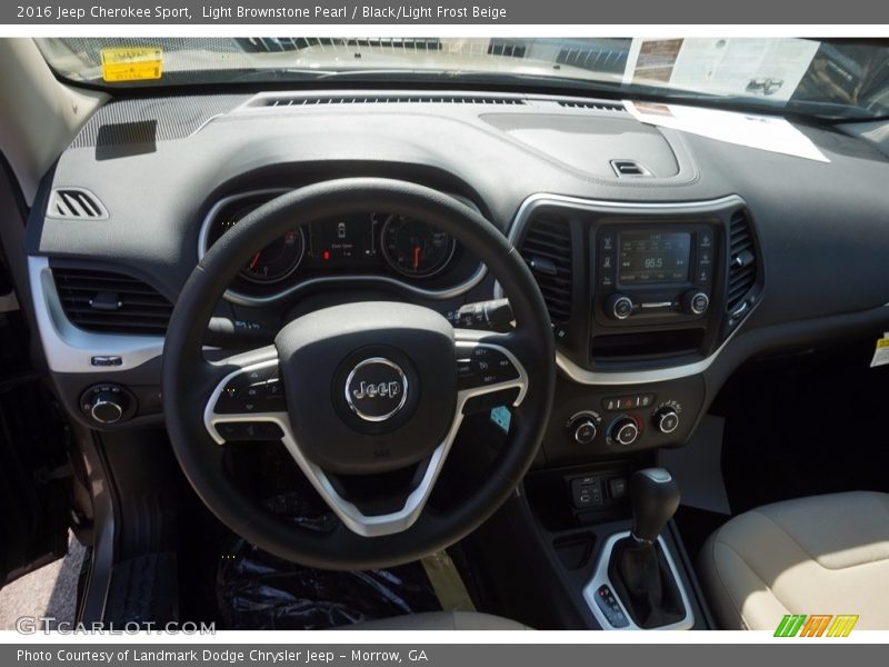 Light Brownstone Pearl / Black/Light Frost Beige 2016 Jeep Cherokee Sport