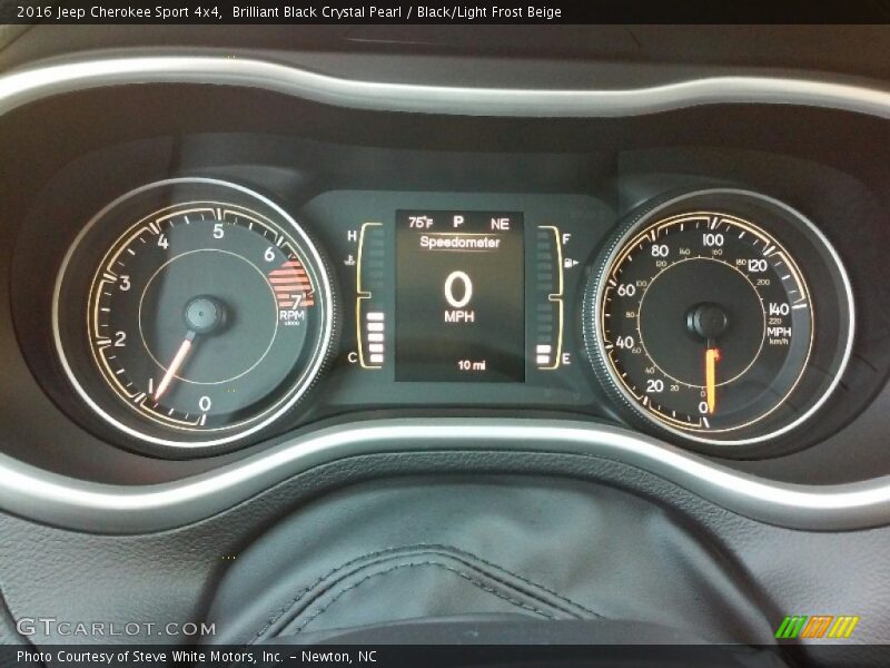 Brilliant Black Crystal Pearl / Black/Light Frost Beige 2016 Jeep Cherokee Sport 4x4