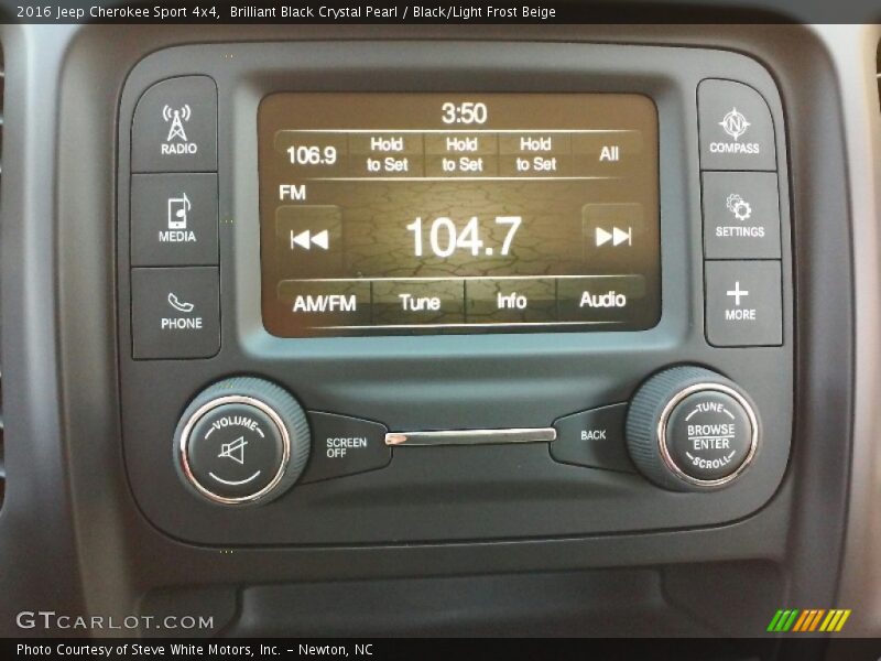 Brilliant Black Crystal Pearl / Black/Light Frost Beige 2016 Jeep Cherokee Sport 4x4