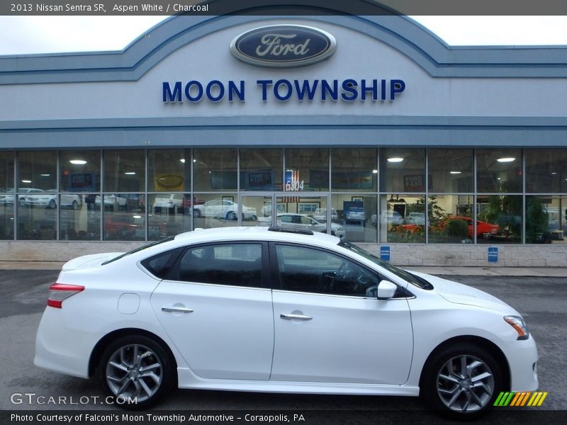 Aspen White / Charcoal 2013 Nissan Sentra SR