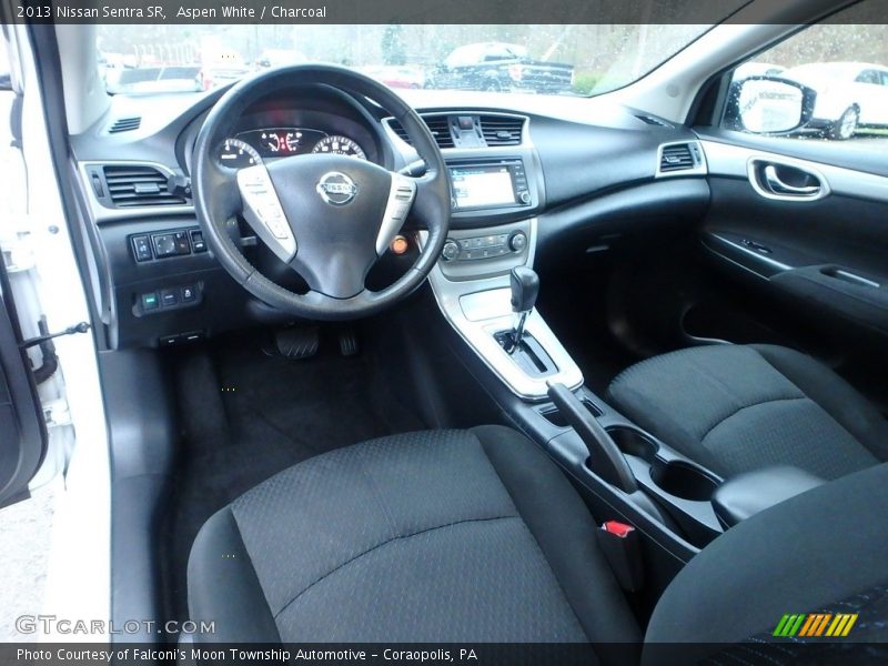 Aspen White / Charcoal 2013 Nissan Sentra SR