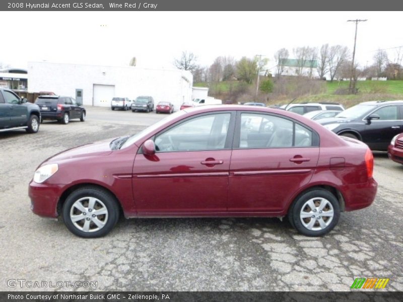 Wine Red / Gray 2008 Hyundai Accent GLS Sedan