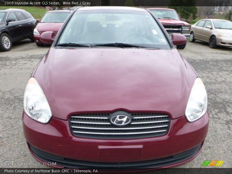 Wine Red / Gray 2008 Hyundai Accent GLS Sedan