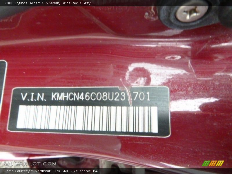 Wine Red / Gray 2008 Hyundai Accent GLS Sedan