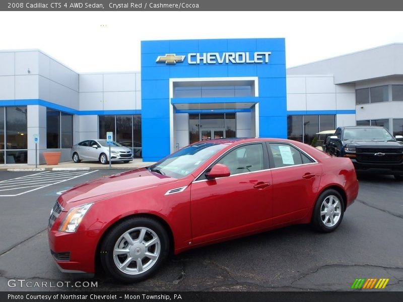 Crystal Red / Cashmere/Cocoa 2008 Cadillac CTS 4 AWD Sedan