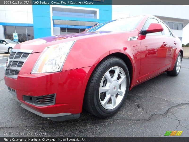 Crystal Red / Cashmere/Cocoa 2008 Cadillac CTS 4 AWD Sedan