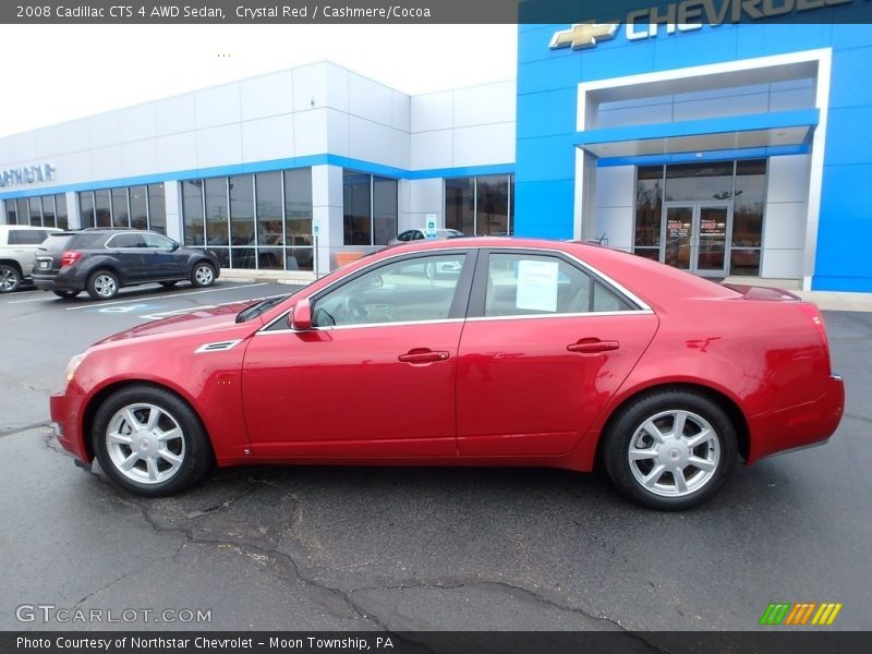 Crystal Red / Cashmere/Cocoa 2008 Cadillac CTS 4 AWD Sedan
