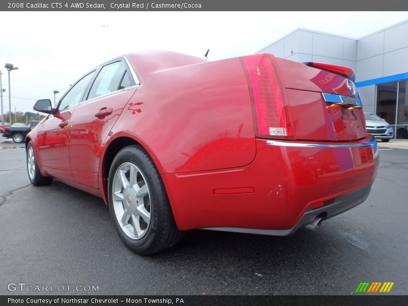 Crystal Red / Cashmere/Cocoa 2008 Cadillac CTS 4 AWD Sedan