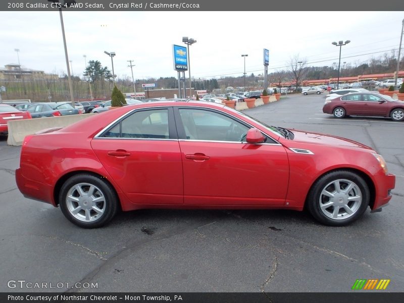 Crystal Red / Cashmere/Cocoa 2008 Cadillac CTS 4 AWD Sedan
