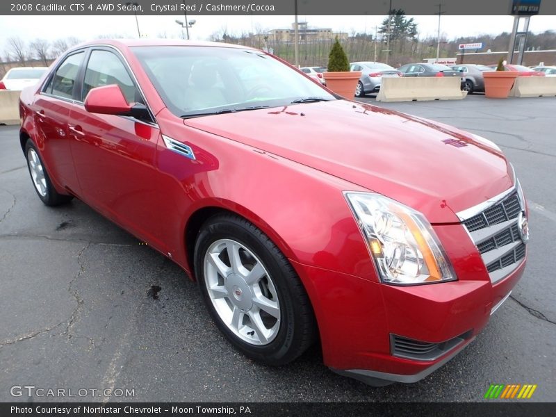 Crystal Red / Cashmere/Cocoa 2008 Cadillac CTS 4 AWD Sedan