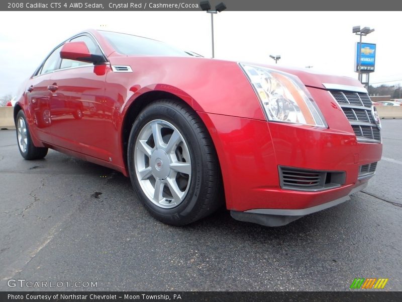 Crystal Red / Cashmere/Cocoa 2008 Cadillac CTS 4 AWD Sedan