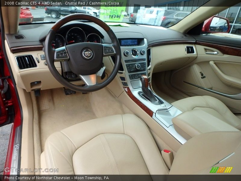 Crystal Red / Cashmere/Cocoa 2008 Cadillac CTS 4 AWD Sedan