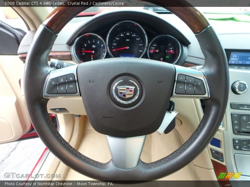 Crystal Red / Cashmere/Cocoa 2008 Cadillac CTS 4 AWD Sedan