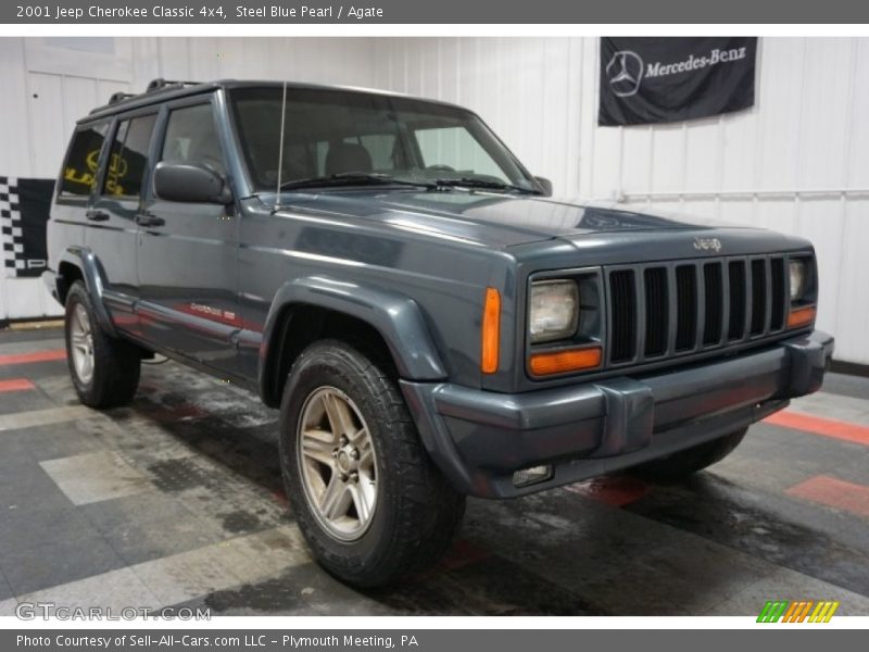 Steel Blue Pearl / Agate 2001 Jeep Cherokee Classic 4x4