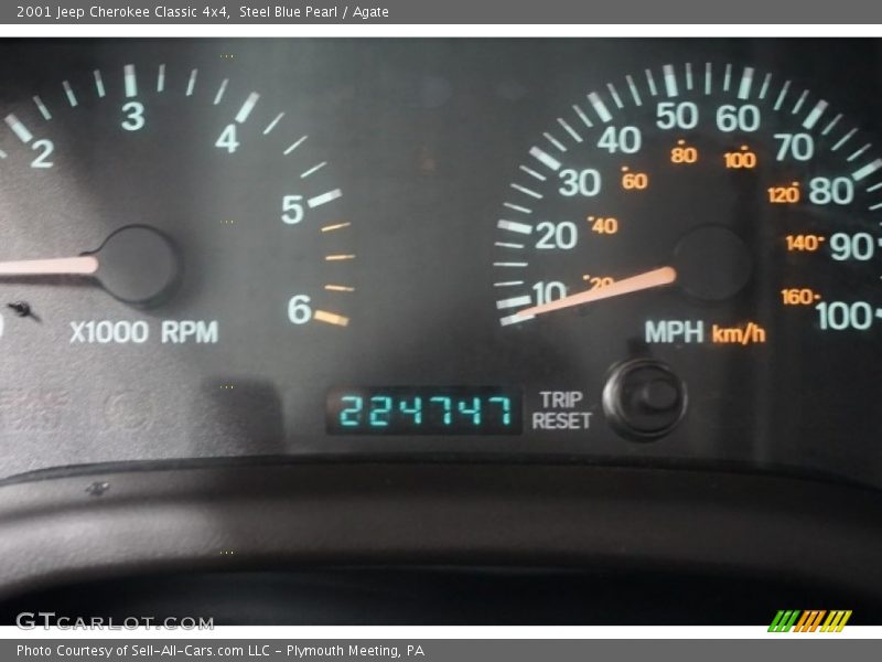 Steel Blue Pearl / Agate 2001 Jeep Cherokee Classic 4x4