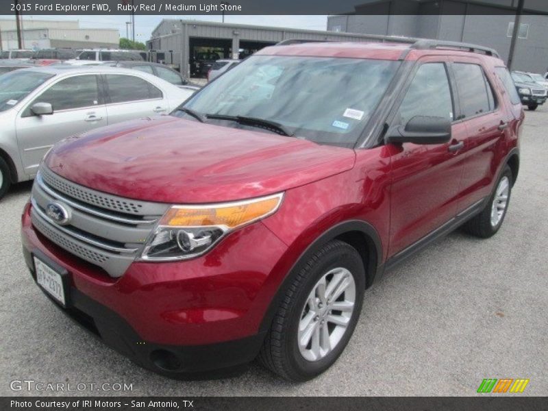 Ruby Red / Medium Light Stone 2015 Ford Explorer FWD