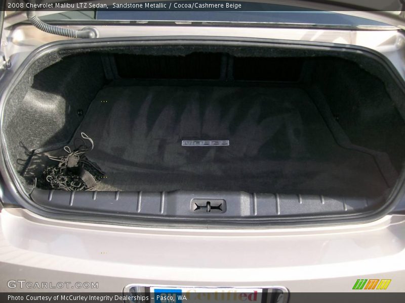 Sandstone Metallic / Cocoa/Cashmere Beige 2008 Chevrolet Malibu LTZ Sedan
