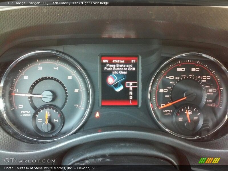 Pitch Black / Black/Light Frost Beige 2012 Dodge Charger SXT