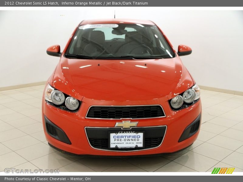 Inferno Orange Metallic / Jet Black/Dark Titanium 2012 Chevrolet Sonic LS Hatch