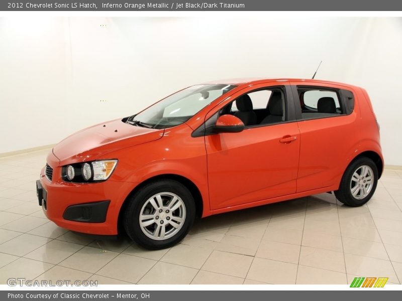 Inferno Orange Metallic / Jet Black/Dark Titanium 2012 Chevrolet Sonic LS Hatch